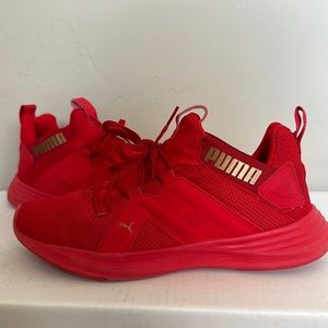 Women’s red puma sneakers